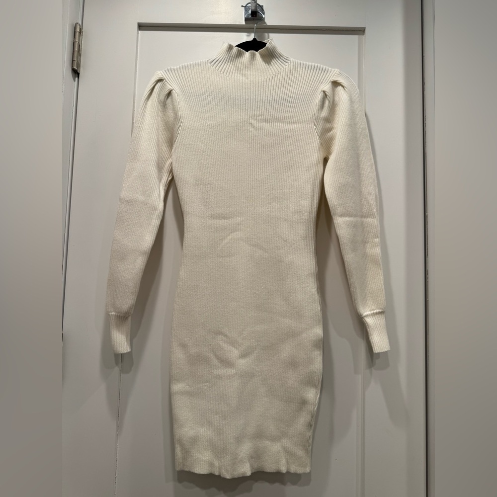 Elegant Soft White Knit Dress